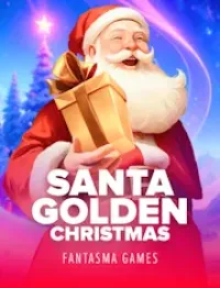 santa golden christmas logo